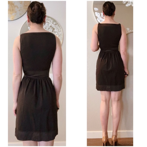 DVF Brown Zanne Ruched W/ Pockets Sheath Dress 4 - Picture 6 of 9